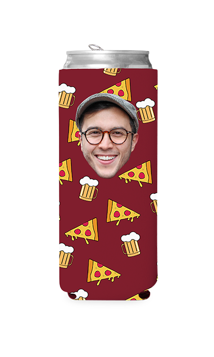 Custom Beer and Pizza Can Cooler