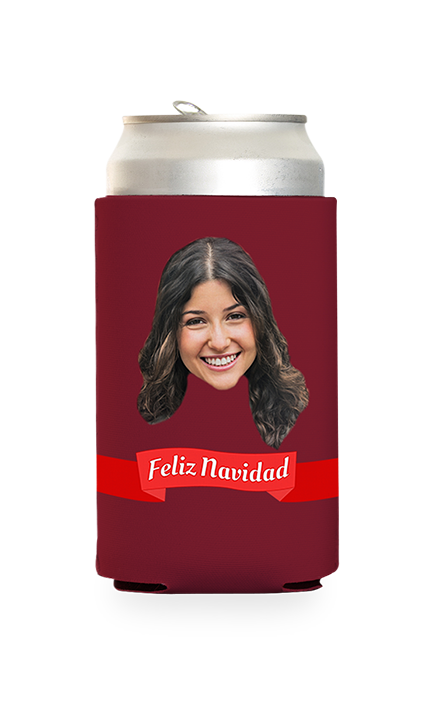 Custom Feliz Navidad Can Cooler