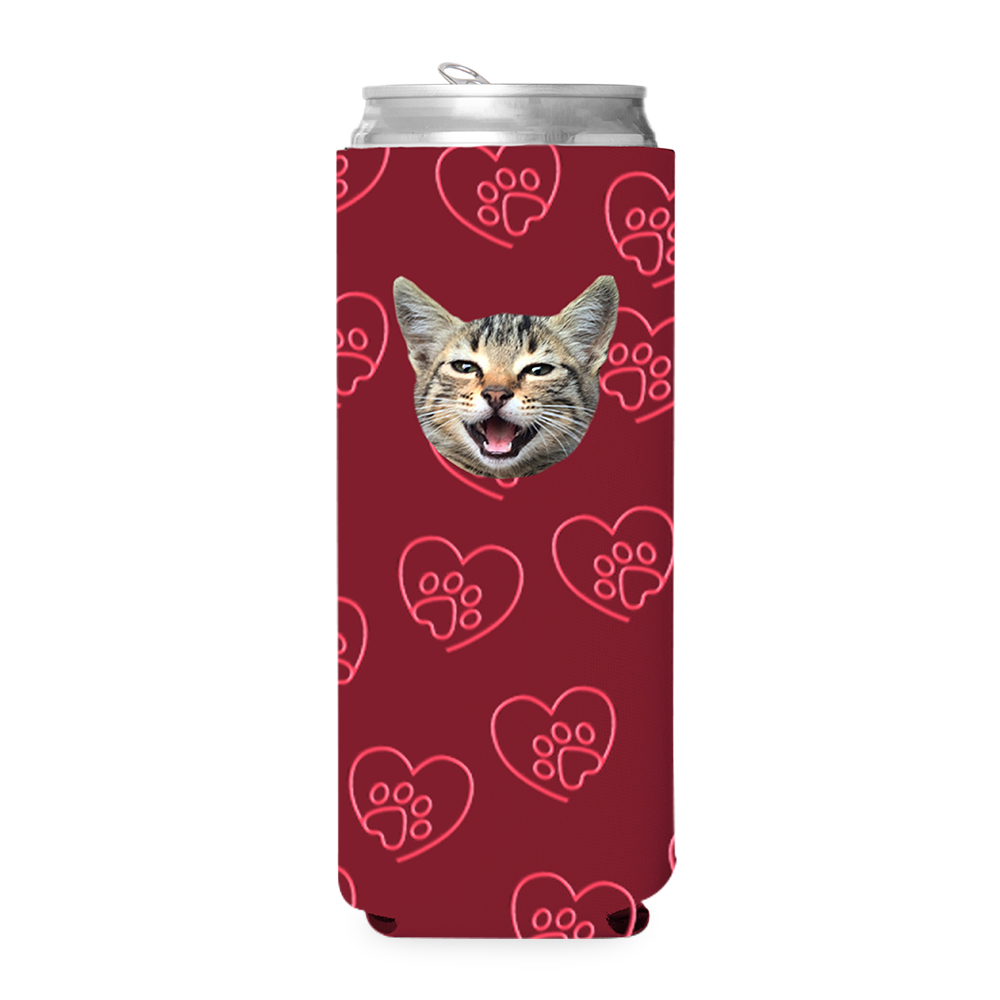 Custom Paw Heart Can Cooler
