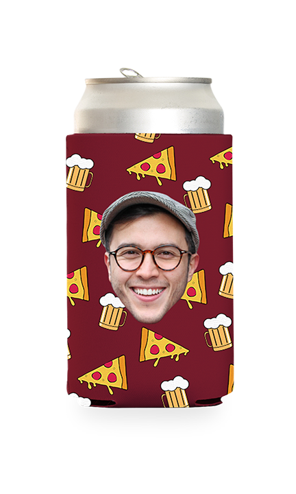 Custom Beer and Pizza Can Cooler