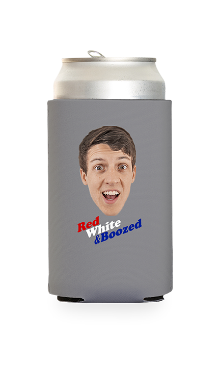 Custom Red White and Boozed Can Cooler