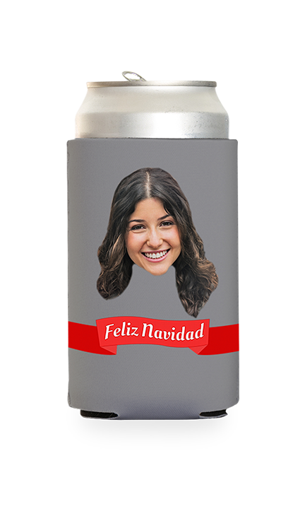 Custom Feliz Navidad Can Cooler