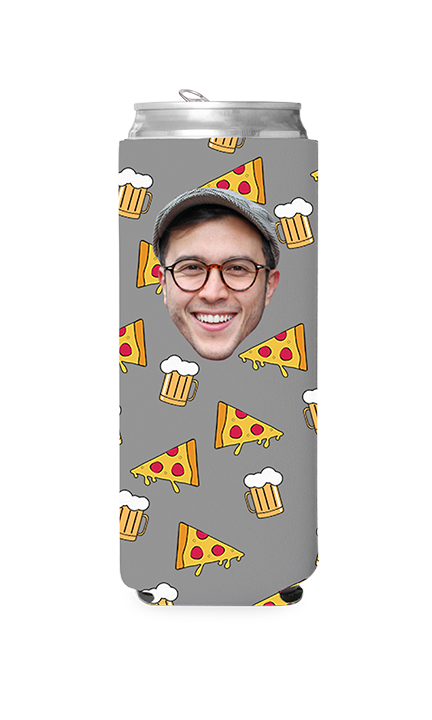 Custom Beer and Pizza Can Cooler