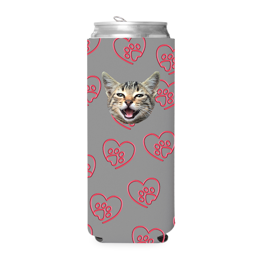 Custom Paw Heart Can Cooler