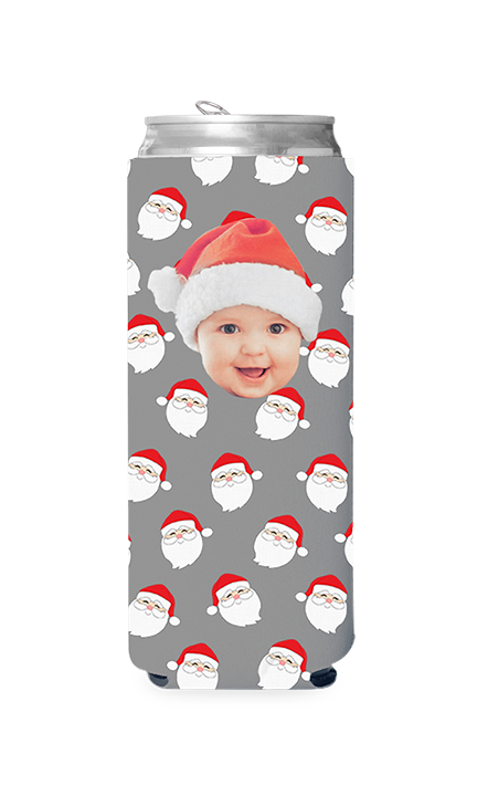 Custom Santa Pattern Can Cooler