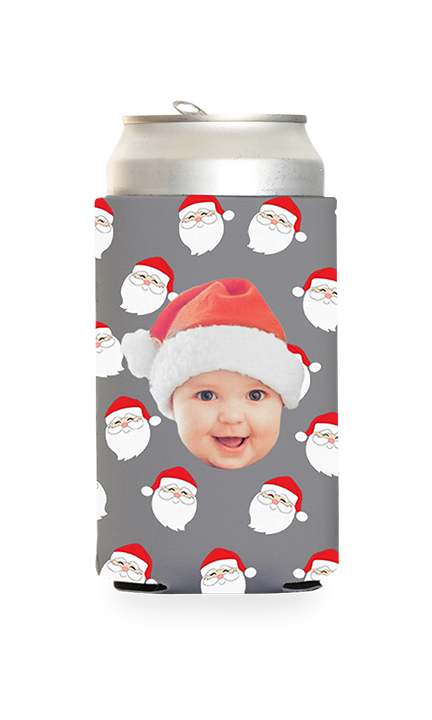 Custom Santa Pattern Can Cooler