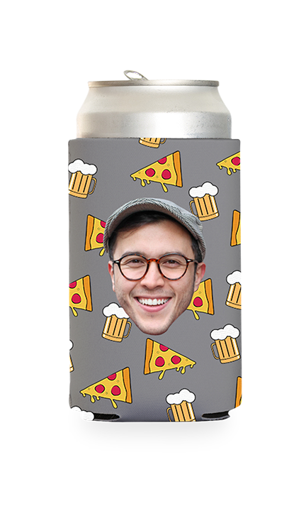 Custom Beer and Pizza Can Cooler