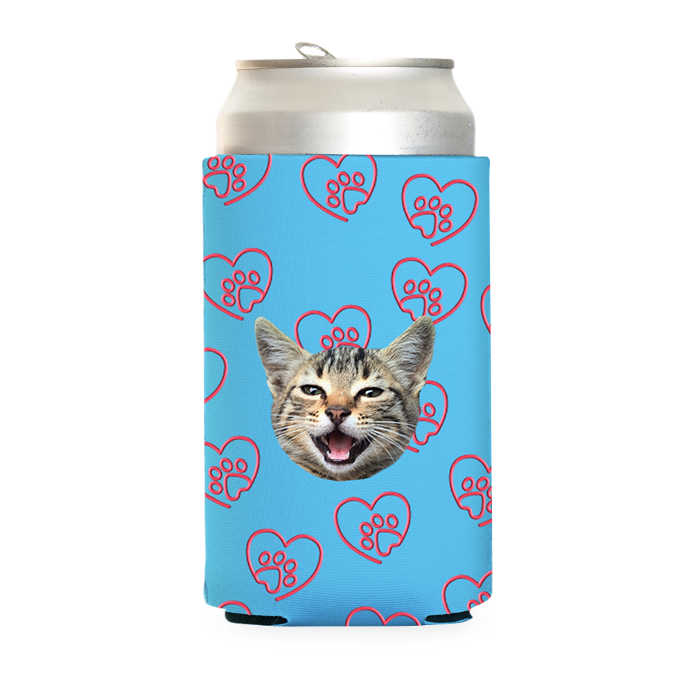 Custom Paw Heart Can Cooler