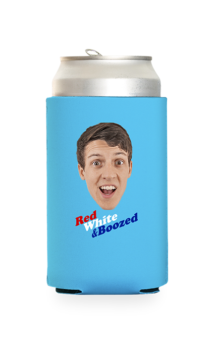 Custom Red White and Boozed Can Cooler