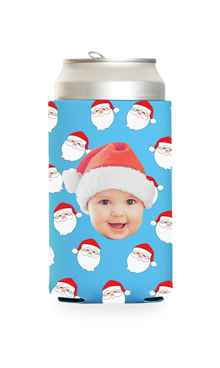 Custom Santa Pattern Can Cooler