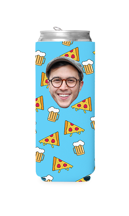 Custom Beer and Pizza Can Cooler
