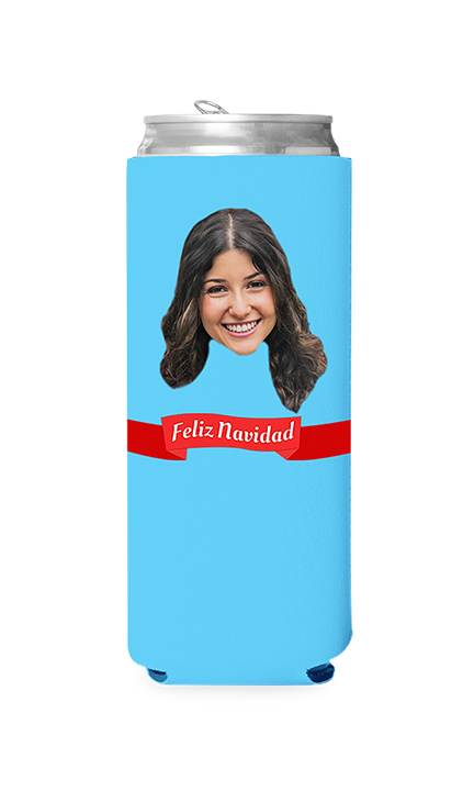 Custom Feliz Navidad Can Cooler