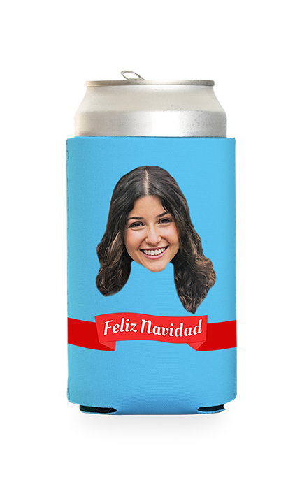 Custom Feliz Navidad Can Cooler