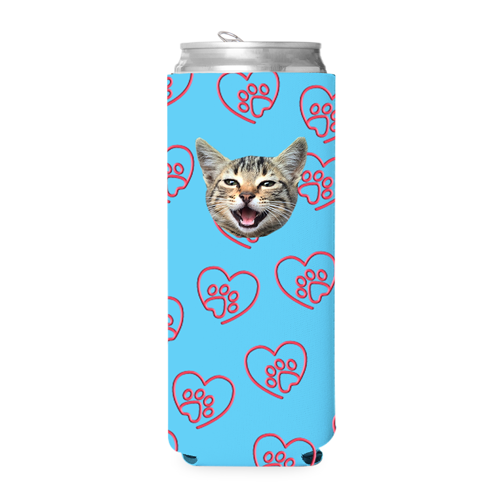 Custom Paw Heart Can Cooler