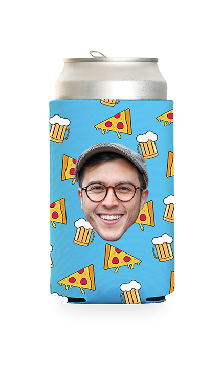 Custom Beer and Pizza Can Cooler