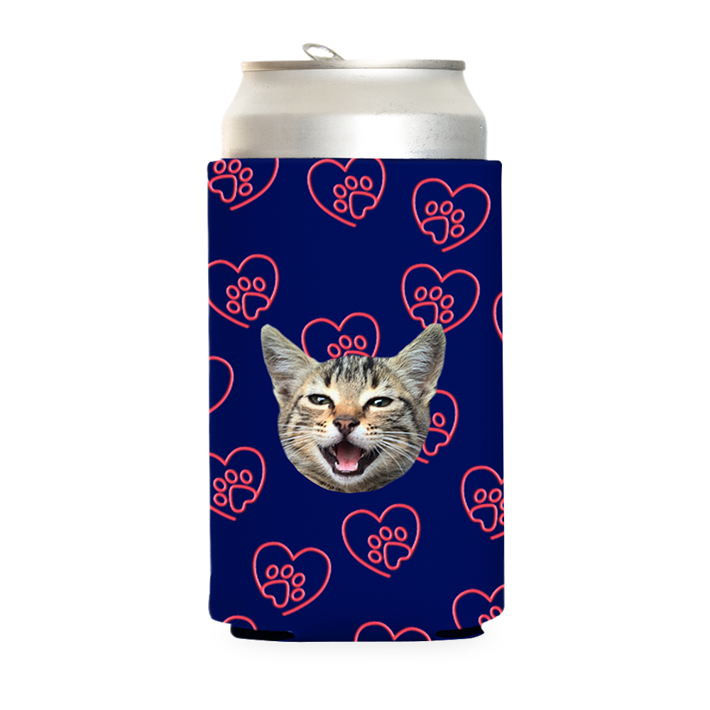 Custom Paw Heart Can Cooler