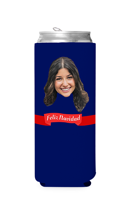 Custom Feliz Navidad Can Cooler