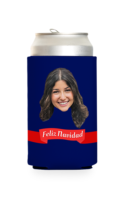 Custom Feliz Navidad Can Cooler