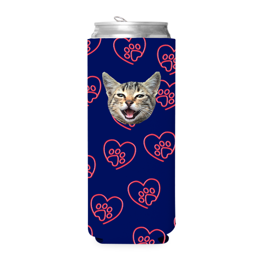 Custom Paw Heart Can Cooler