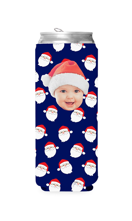 Custom Santa Pattern Can Cooler