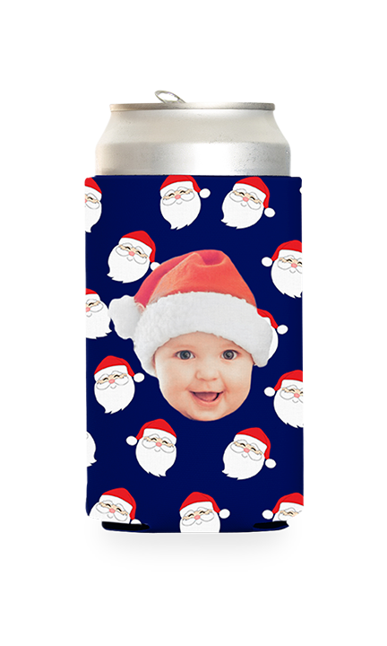 Custom Santa Pattern Can Cooler