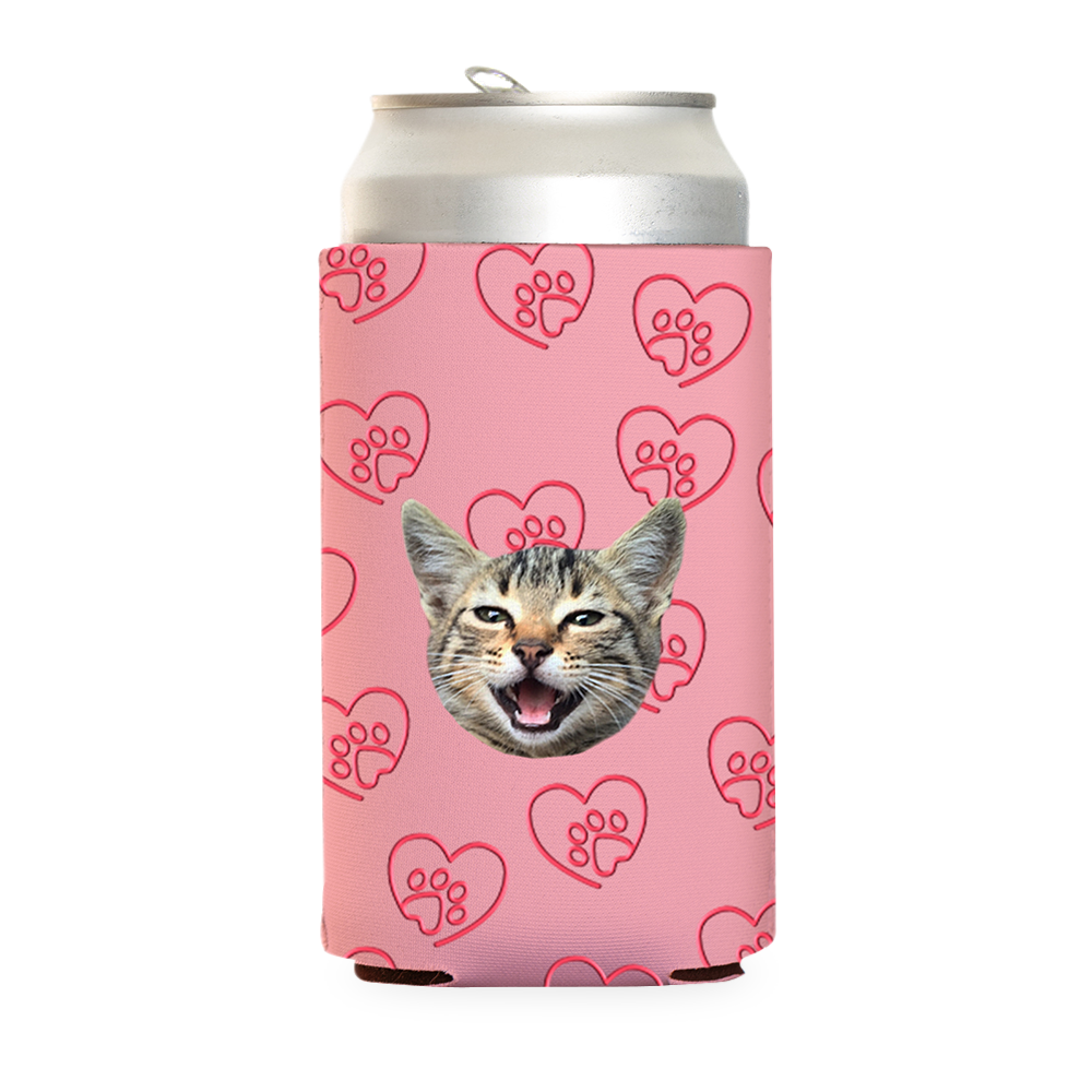 Custom Paw Heart Can Cooler