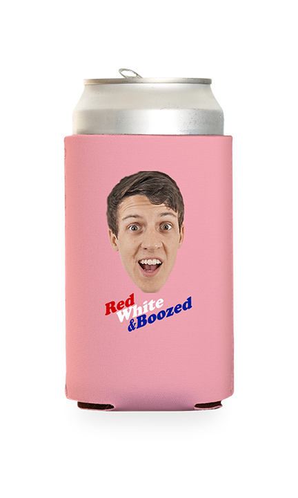 Custom Red White and Boozed Can Cooler