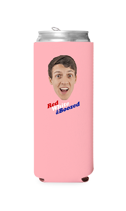 Custom Red White and Boozed Can Cooler