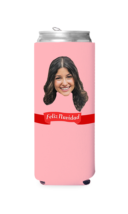 Custom Feliz Navidad Can Cooler