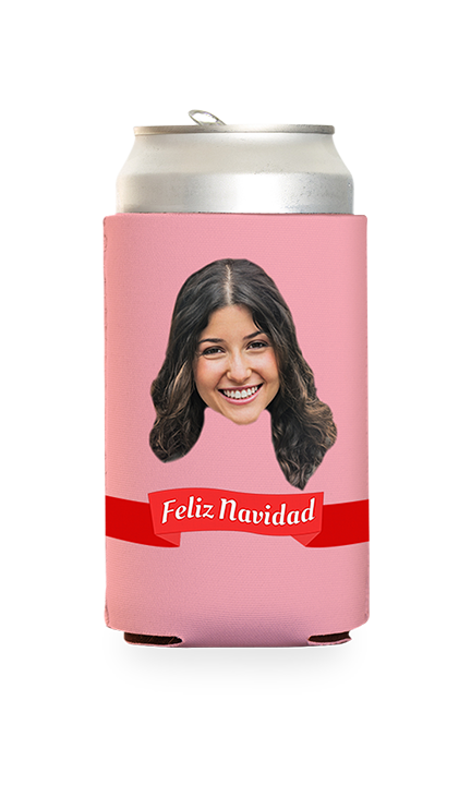 Custom Feliz Navidad Can Cooler
