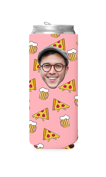 Custom Beer and Pizza Can Cooler