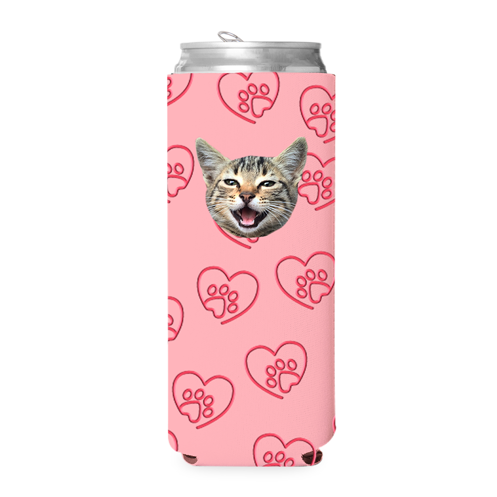 Custom Paw Heart Can Cooler