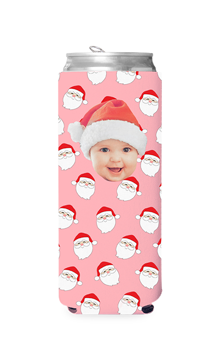 Custom Santa Pattern Can Cooler