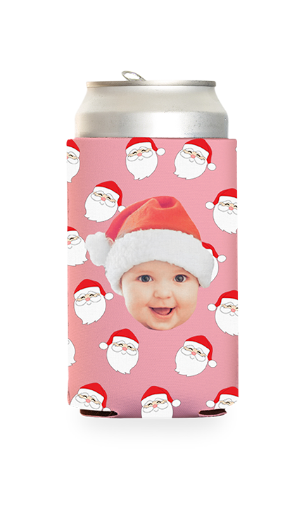 Custom Santa Pattern Can Cooler