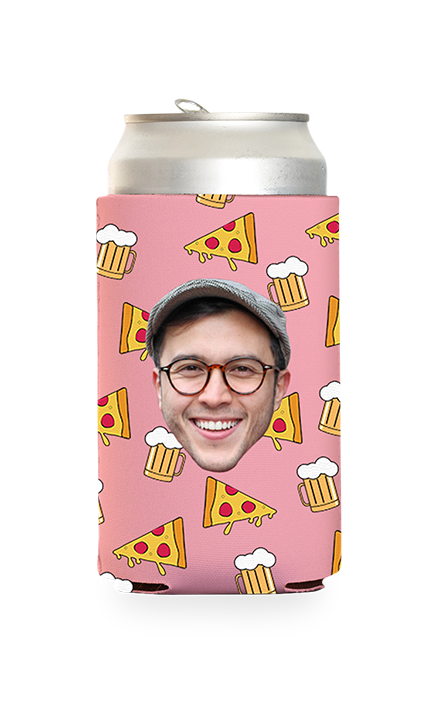 Custom Beer and Pizza Can Cooler