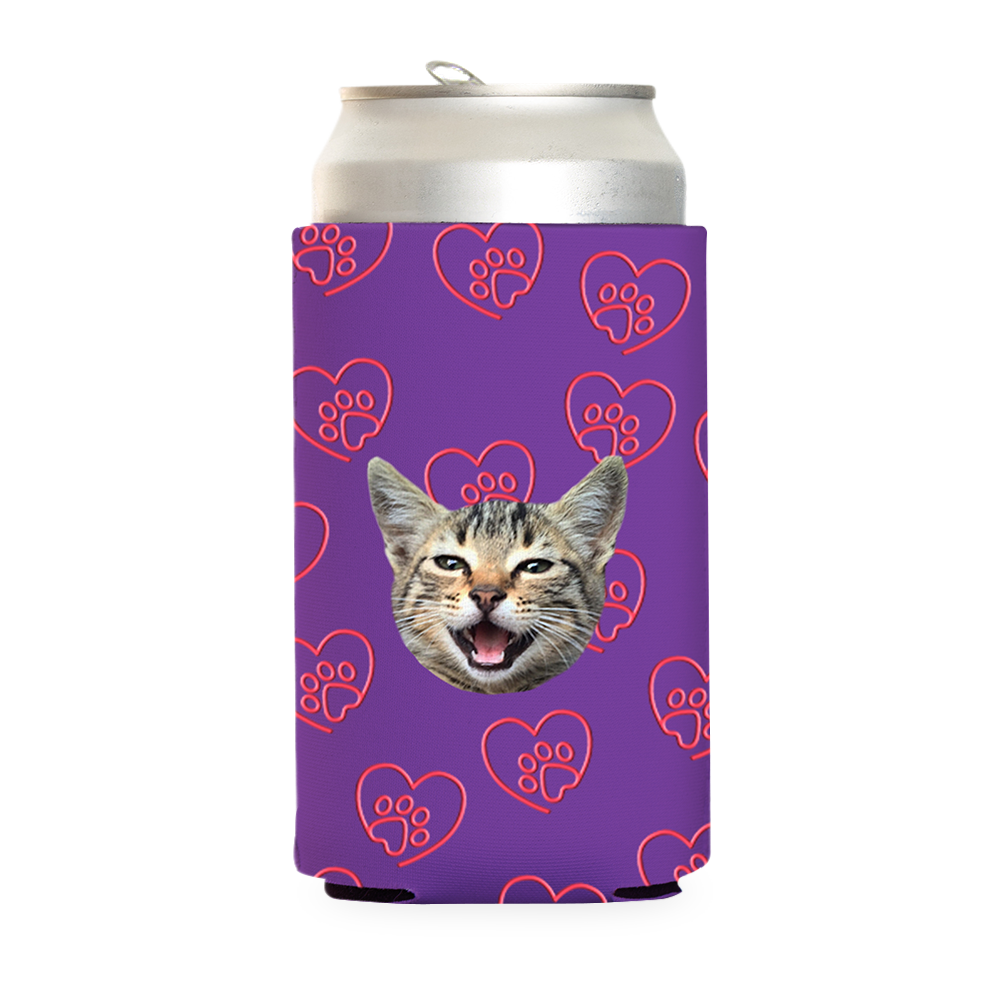 Custom Paw Heart Can Cooler