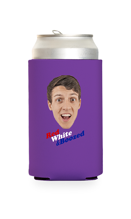 Custom Red White and Boozed Can Cooler