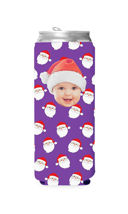 Custom Santa Pattern Can Cooler