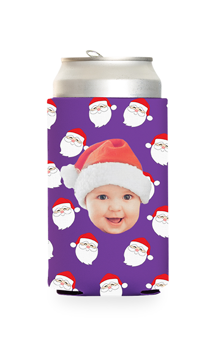 Custom Santa Pattern Can Cooler