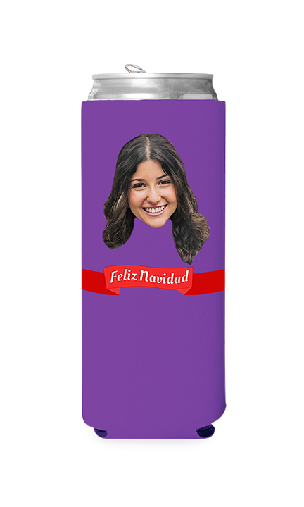 Custom Feliz Navidad Can Cooler