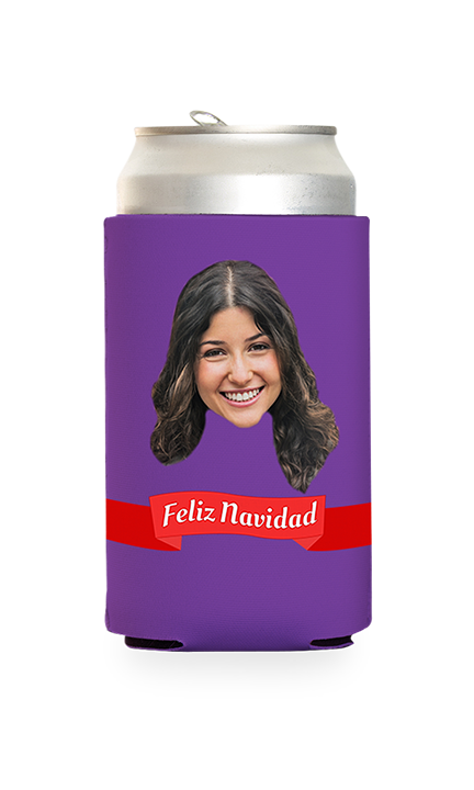 Custom Feliz Navidad Can Cooler
