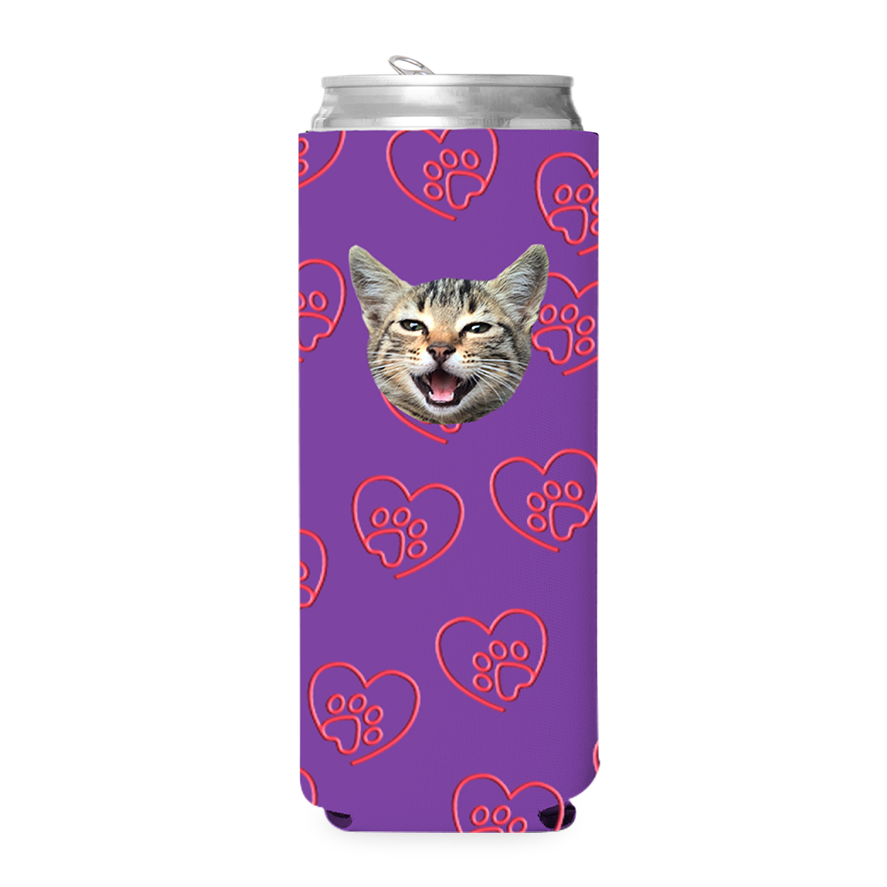Custom Paw Heart Can Cooler