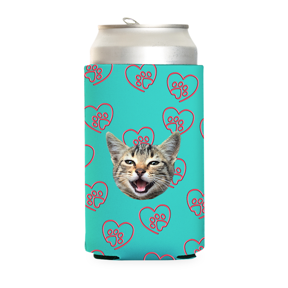 Custom Paw Heart Can Cooler