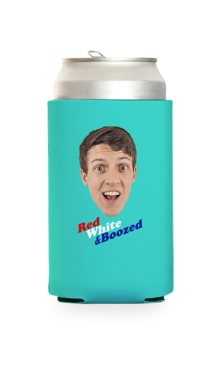 Custom Red White and Boozed Can Cooler