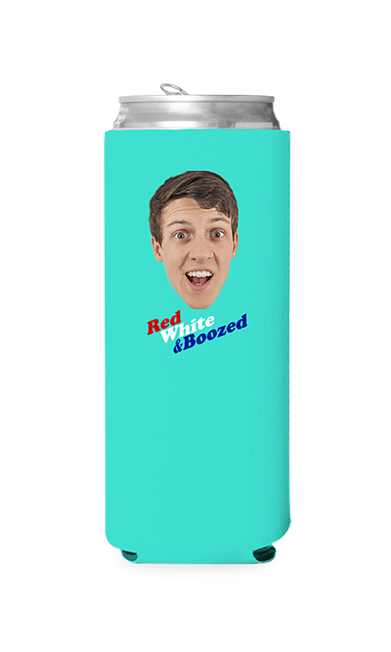 Custom Red White and Boozed Can Cooler