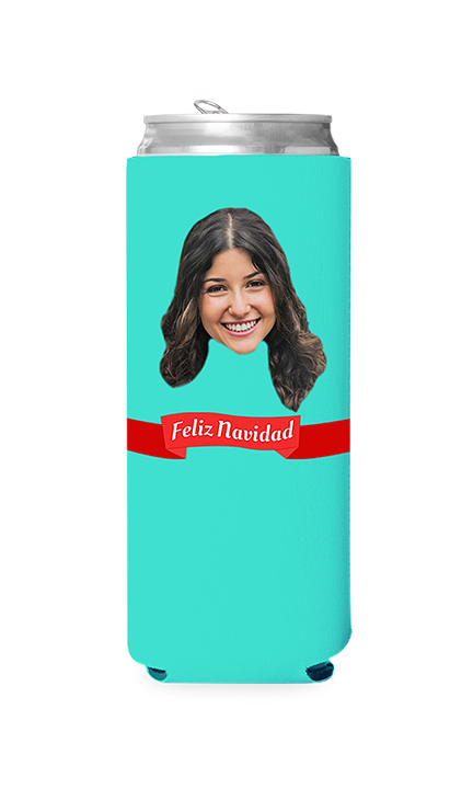 Custom Feliz Navidad Can Cooler