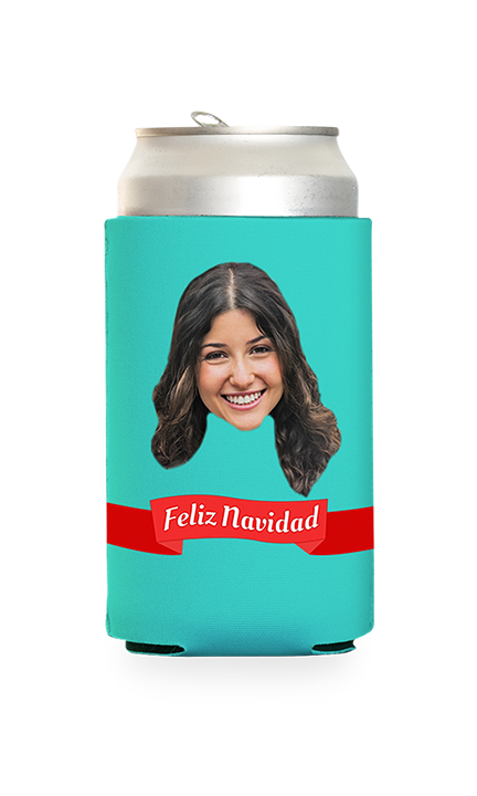 Custom Feliz Navidad Can Cooler