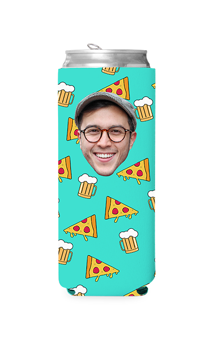 Custom Beer and Pizza Can Cooler