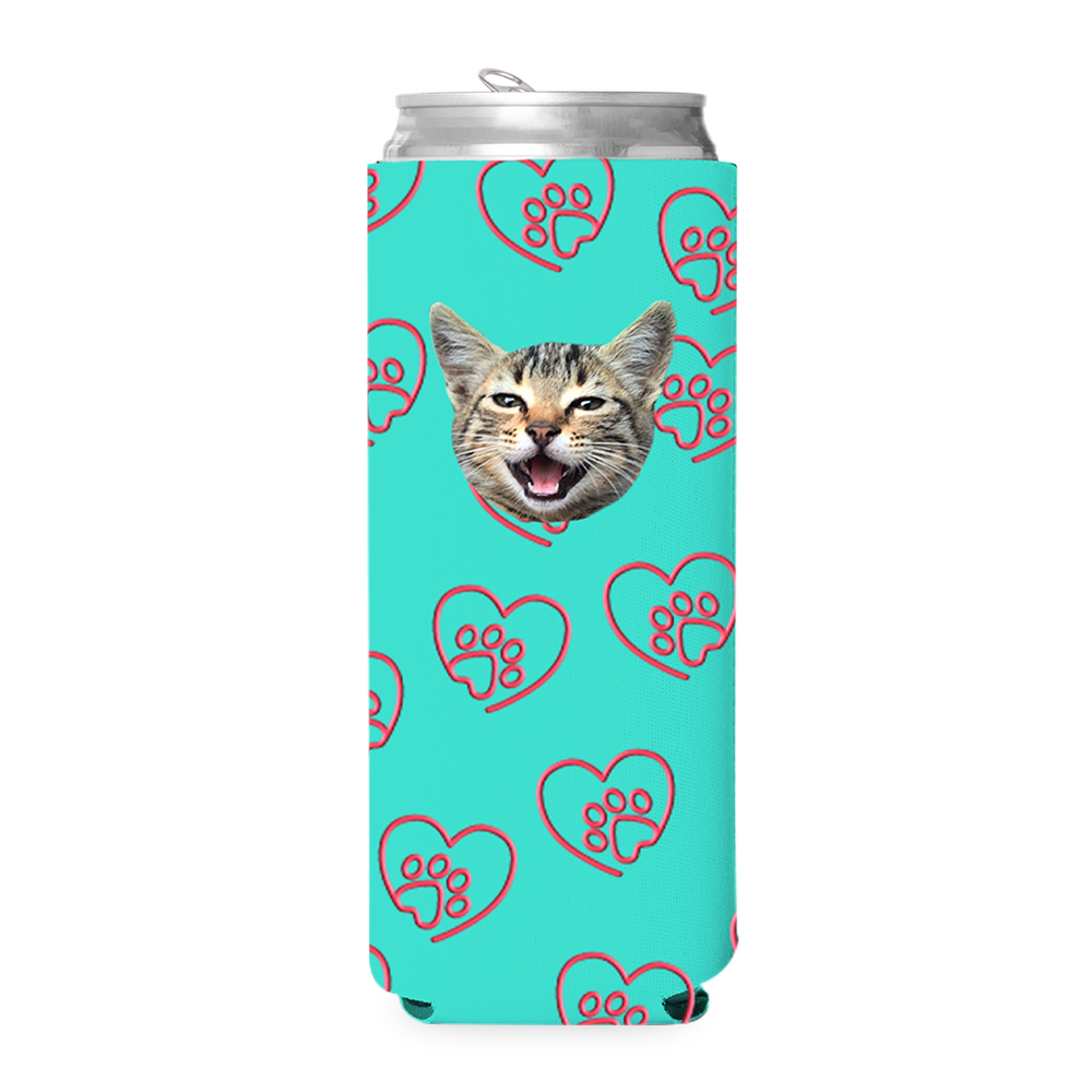 Custom Paw Heart Can Cooler