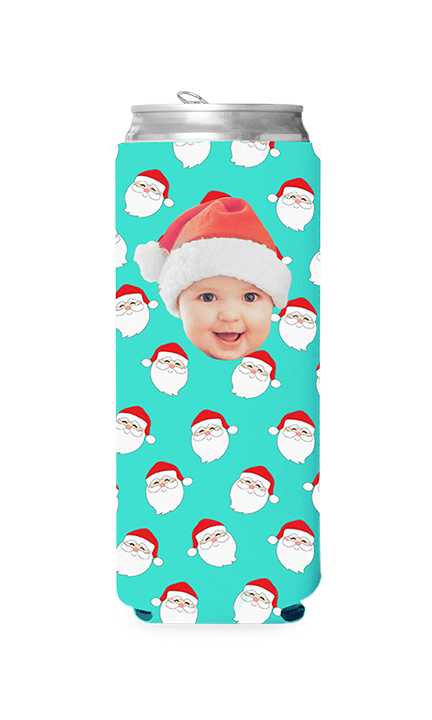 Custom Santa Pattern Can Cooler